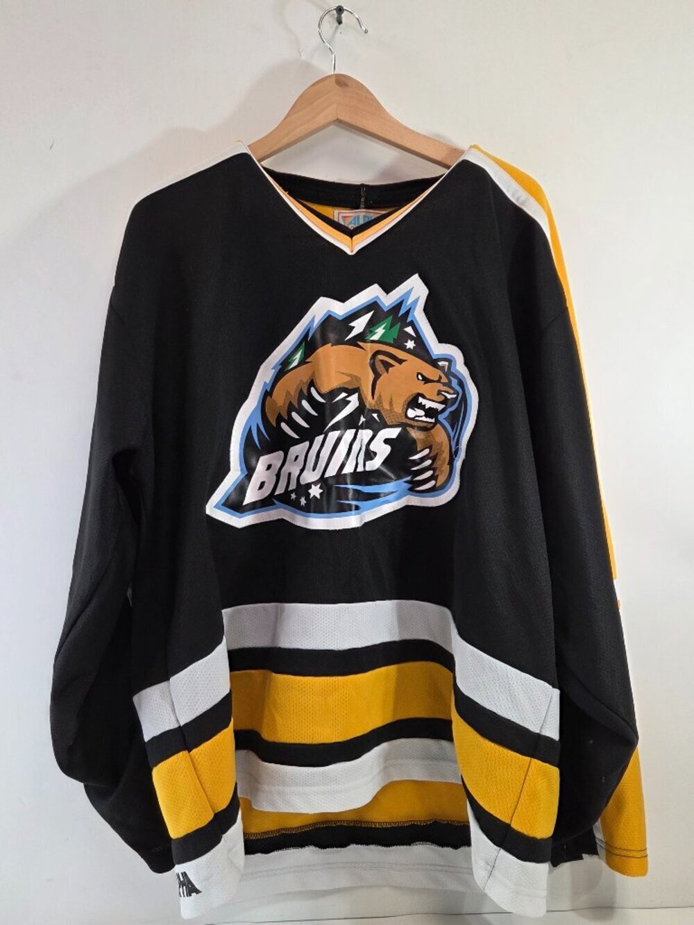 Vintage Alpha Sportswear Hockey Jersey Bruins #11 Beer League Size XXL Black